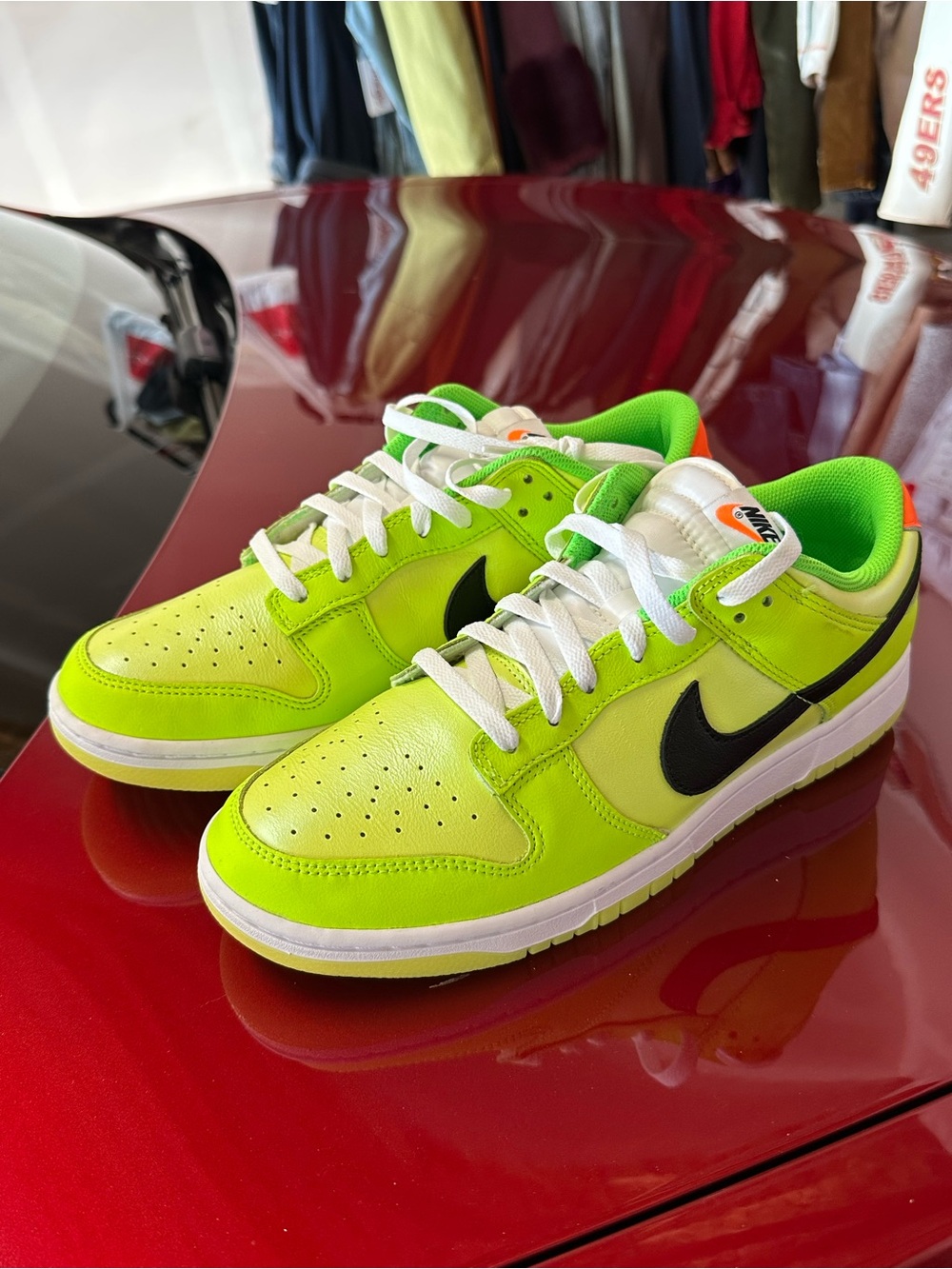 Nike Dunks Neon Green and Black Low-Top Sneakers size 11